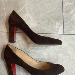 Christian Louboutin Brown Suede Heels